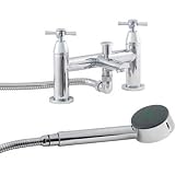 Chrome Deck Mounted Bath Shower Mixer Tap Kit