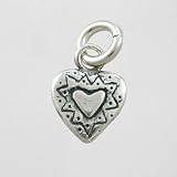 Little Sterling Silver Reversible Heart Charm, #9203
