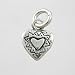 Tiny Double Sided Decorative Heart Charm in Sterling Silver, #9203
