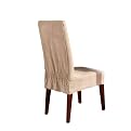 Soft Suede Dining Room Chair Slipcover - Taupe (Short)