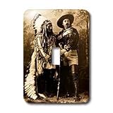 Scenes from the Past Vintage Postcards - Sitting Bull and Buffalo Bill 1895 Sepia - Light Switch Covers - single toggle switch