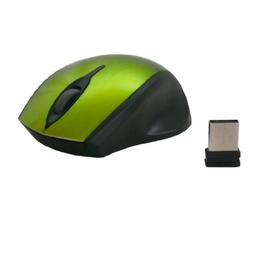 2.4ghz Wireless Optical Nano Mouse, With Wireless Receiver - 1000 Dpi ( Black & Green ) Picture