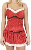Intimo Women's Velour Santa Camisole With Padded Bra