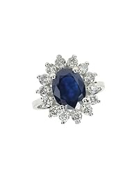 Effy Jewlery Gemma Royalty Oval Sapphire and Diamond Ring, 5.33 TCW Ring size 7