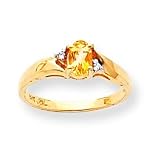 14k .02ct Diamond & Citrine BirthStone Ring