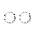 Schmuck-Pur 925/- Silber Ohrringe Draht-Creolen 10 mm / 1 mm
