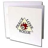 Deniska Designs WoW - Peace Love Rogue - Greeting Cards-12 Greeting Cards with envelopes