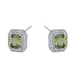 Sterling Silver Fashion Earrings with Green CZ