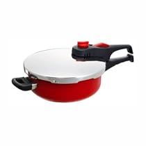セラミック加工　2段階圧力鍋3L　DS3.0　（レッド）