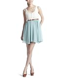 (ミスティウーマン)mysty woman レース&シフォン ドッキングワンピース 52311650 76 ミント M