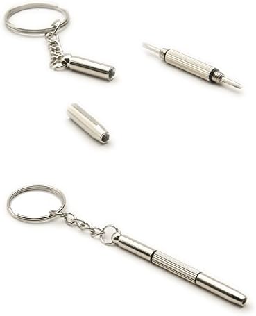 Cute Metal Screwdriver Combination Multifunctional Keychain for Glasses Watch Repair Tools Fitting with Ring
