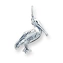 Sterling Silver Antiqued Pelican Pendant with 20 inch Sterling Silver Chain