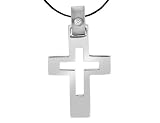 Sterling Silver Pendant .925 Cross with Diamond