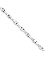 Genuine .925 Sterling Silver Rhodium Plated Diamond Bracelet 7.7 Grams . 100% Satisfaction Guaranteed.