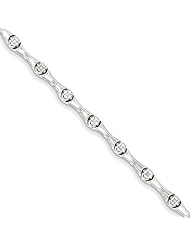 Sterling Silver Rhodium Plated Diamond Bracelet