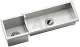 Elkay Avado Collection EFT361111 36 Top Mount Double Bowl Stainless Steel Sink with 16-Gauge, 11 Small Bowl Depth, 3-1/2 Drain, 1-1/2 Rim Height and Zero Radius Coved Corners