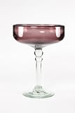 VIVAZ Bolitas Margarita Glass - Champagne Saucer Style Amethyst Recycled Glass Set of 4