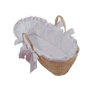 Eyelet Moses BasketColor White