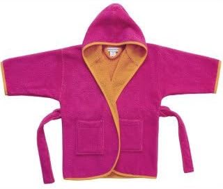 Two-Tone Terry Cover-Up Hooded Robe - Pink/Orange - S 4-6 Years
