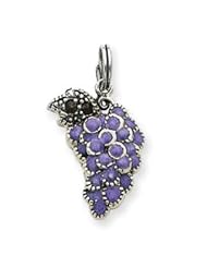 Sterling Silver Enameled Purple Grape Charm QC4168"