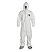 Dupont TY122SWHMD002500 Coverall, Serged Seams, Medium, White (Pack of 25)