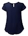 LE3NO Womens Loose Fit Short Sleeve Chiffon Blouse Top