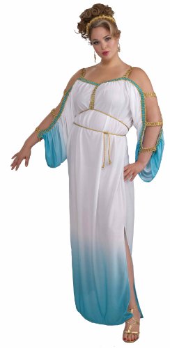 Forum Plus Size Grecian Gorgeous Goddess Costume, White/Blue, Standard