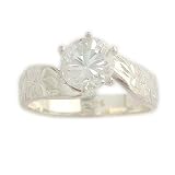 10ct CZ Hawaiian Heirloom Jewelry Sterling Silver Engagement Ring
