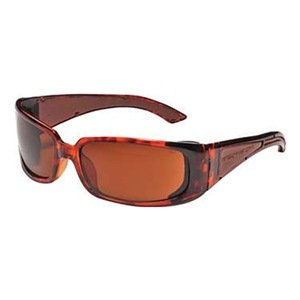 Body Glove 90406 V-Line+ Dual-Lens High Impact Safety Glasses, Brown Frame Brown Lens