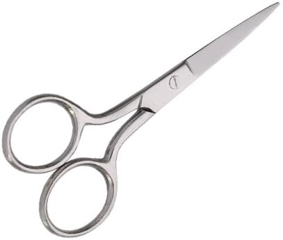 Embroidery Scissors - Sharp 4 inch With Leather Case &amp; Keychain Ring