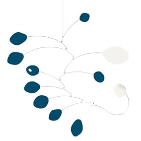 Atomic Mobiles Teal Modern Art Mobile - Kinetic Calder Sculpture