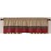 Jacaranda Collection Red, Camel & Chocolate Micro Suede Curtains Striped Window Valance