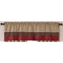 Jacaranda Collection Red, Camel & Chocolate Micro Suede Curtains Striped Window Valance