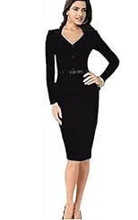 V-neck Belted Vintage Cocktail Party Dress/Tunic 