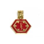 Medical ID Information Charm 14k Gold 13mm