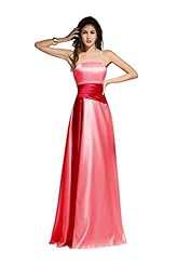 Strapless Floor Length Sleeveless Satin 2015 Lace Evening Dress/Prom Dress/Party Dress/Wedding Dress  With a Sash 