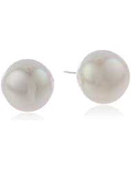 Majorica 10 mm White Flat Pearl Stud Earrings