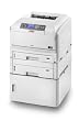 OKI C830CDTN Farb Laserdrucker (1200 x 600 dpi, Ethernet RJ45, 256MB Speicher, 2x Papierkassette, Unterschrank, USB 2.0)