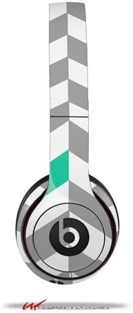 Chevrons Gray And Turquoise - Decal Style Skin fits genuine Beats Solo 2 Headphones (HEADPHONES NOT INCLUDED)
