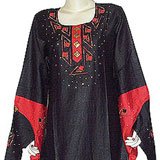 Womens Shalincraft Caftans Dress Long Sleeve Evening Gown Cotton Size M (kftn653)