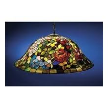28 Inch W Tiffany Rosebush Pendant Ceiling Fixture by Meyda