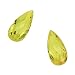 Cubic Zirconia Flat Briolette 6 x 12mm Beads - Citrine Yellow (x2)