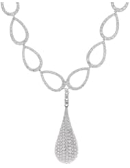 14k White Gold 3.58 Carat Diamond Teardrop Necklace