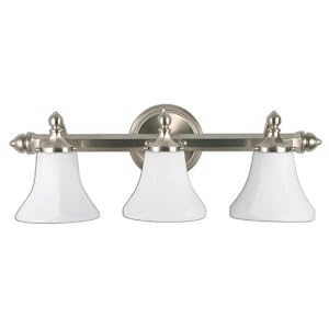 Price Pfister 7683-71 Catalina Vanity, 3 Light, Opal White Glass with Brushed Nickel... by 