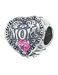 Zable Mom With Cz Family Talking Sterling Silver Charm