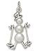 Skiing Snowman Charm Sterling Silver & Pearl