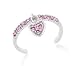 Sterling Silver Pink CZ Dangling Heart Toe Ring