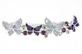 Metal/Purple Swarovski Butterfly Hair Barrette
