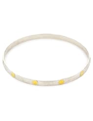GURHAN "Midnight" Silver with 11 High Karat Gold Flakes Bangle Bracelet