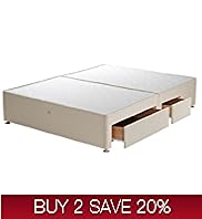Classic Padded Single Divan with 1 Small 1 Large Drawer